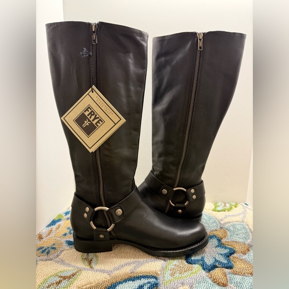 Frye Tall Harness Equestrian Riding Side Zip Boots 10 NWT - Picture 5 of 7